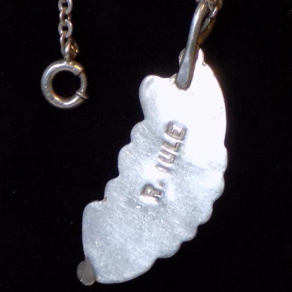 Robert Iule Zuni Sterling Silver Moonstone Hearts Pendant Necklace, Rare Design - Picture 2 of 8